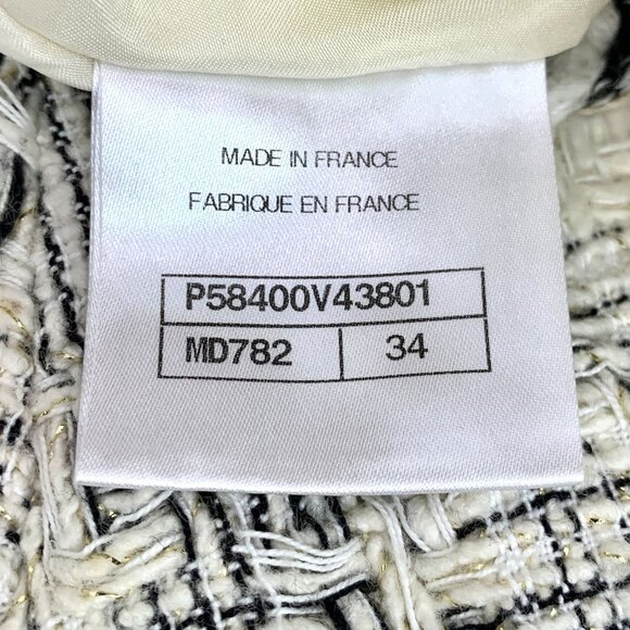 Chanel Beige Tweed Skirt With Braided Trim & Tassel Detail Size 34 Wool Blend Ma - Picture 5 of 8